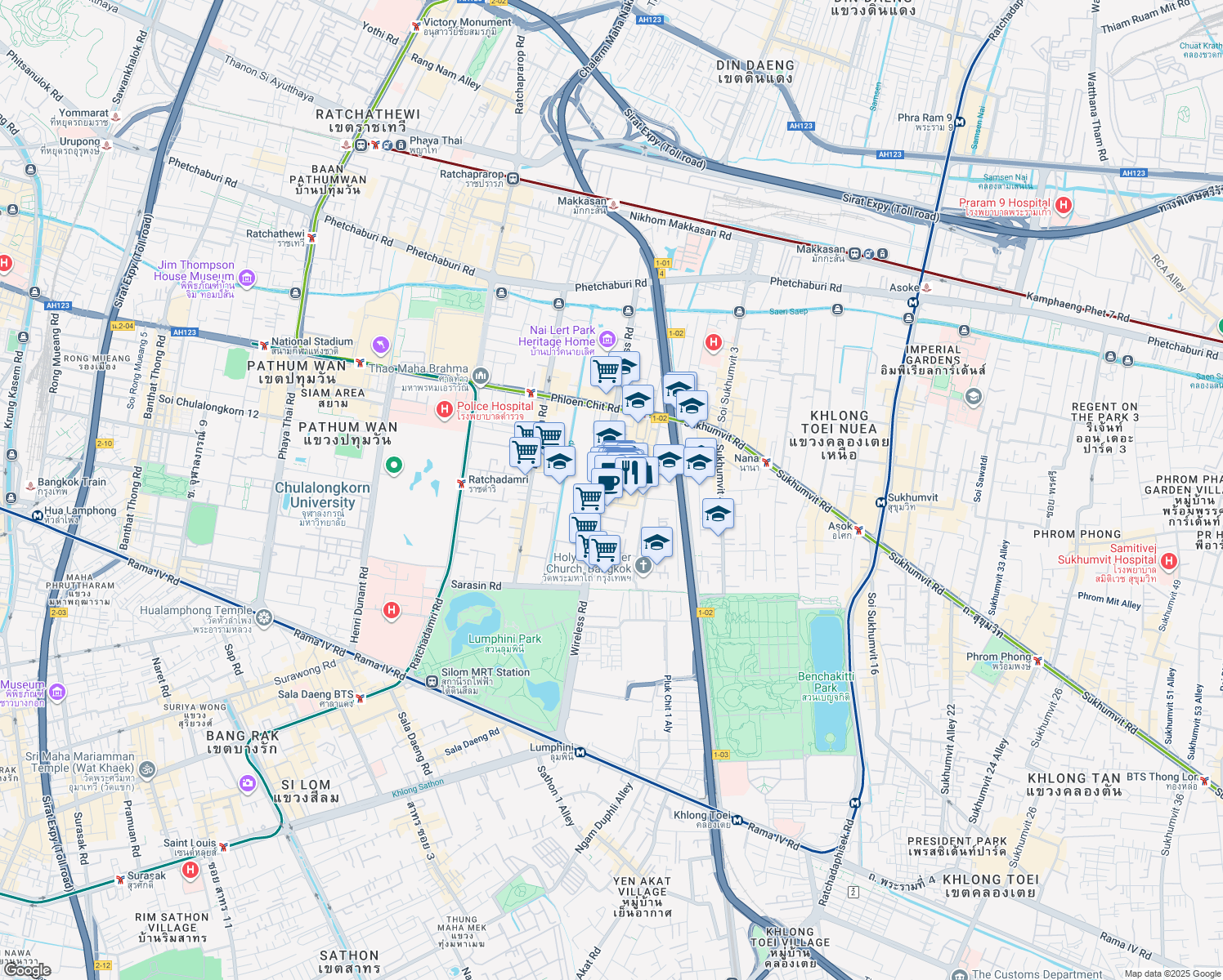 map of restaurants, bars, coffee shops, grocery stores, and more near in 
