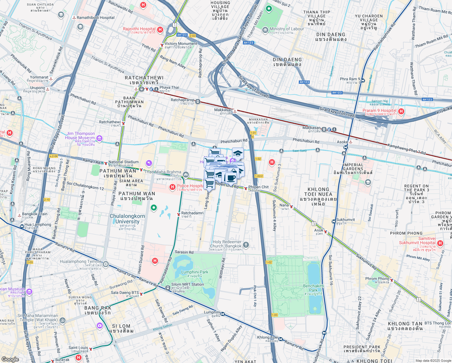 map of restaurants, bars, coffee shops, grocery stores, and more near in 