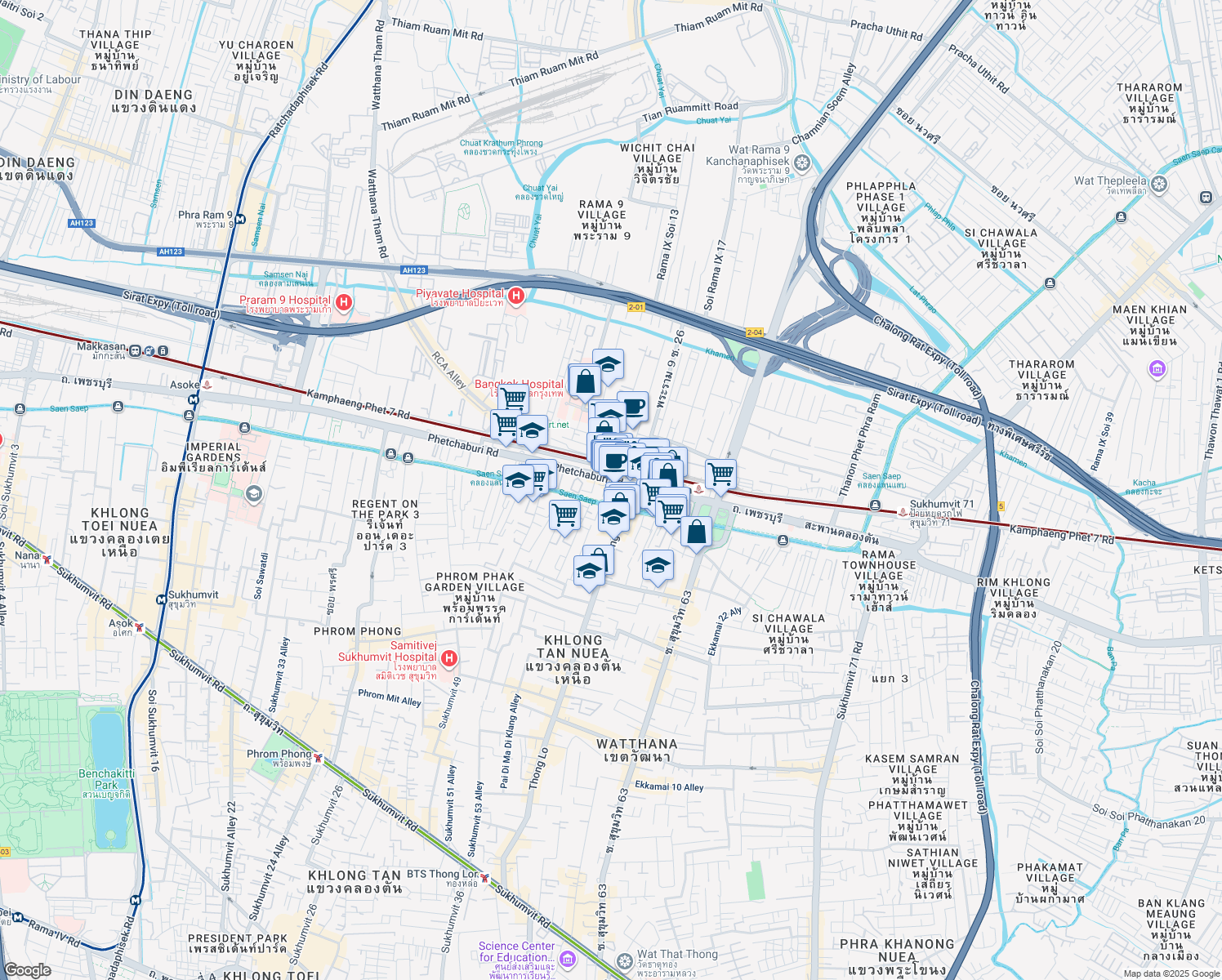 map of restaurants, bars, coffee shops, grocery stores, and more near in 
