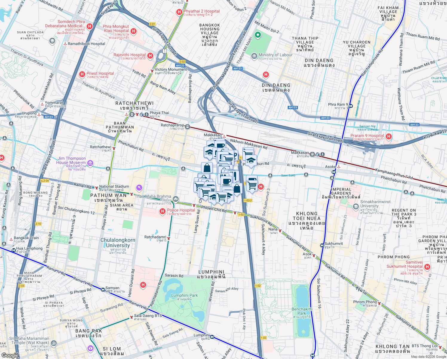 map of restaurants, bars, coffee shops, grocery stores, and more near in 