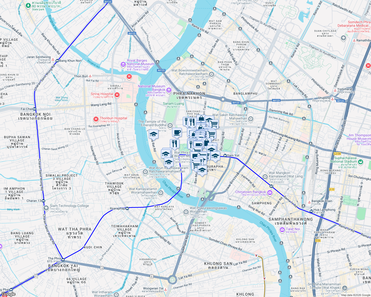 map of restaurants, bars, coffee shops, grocery stores, and more near  in 