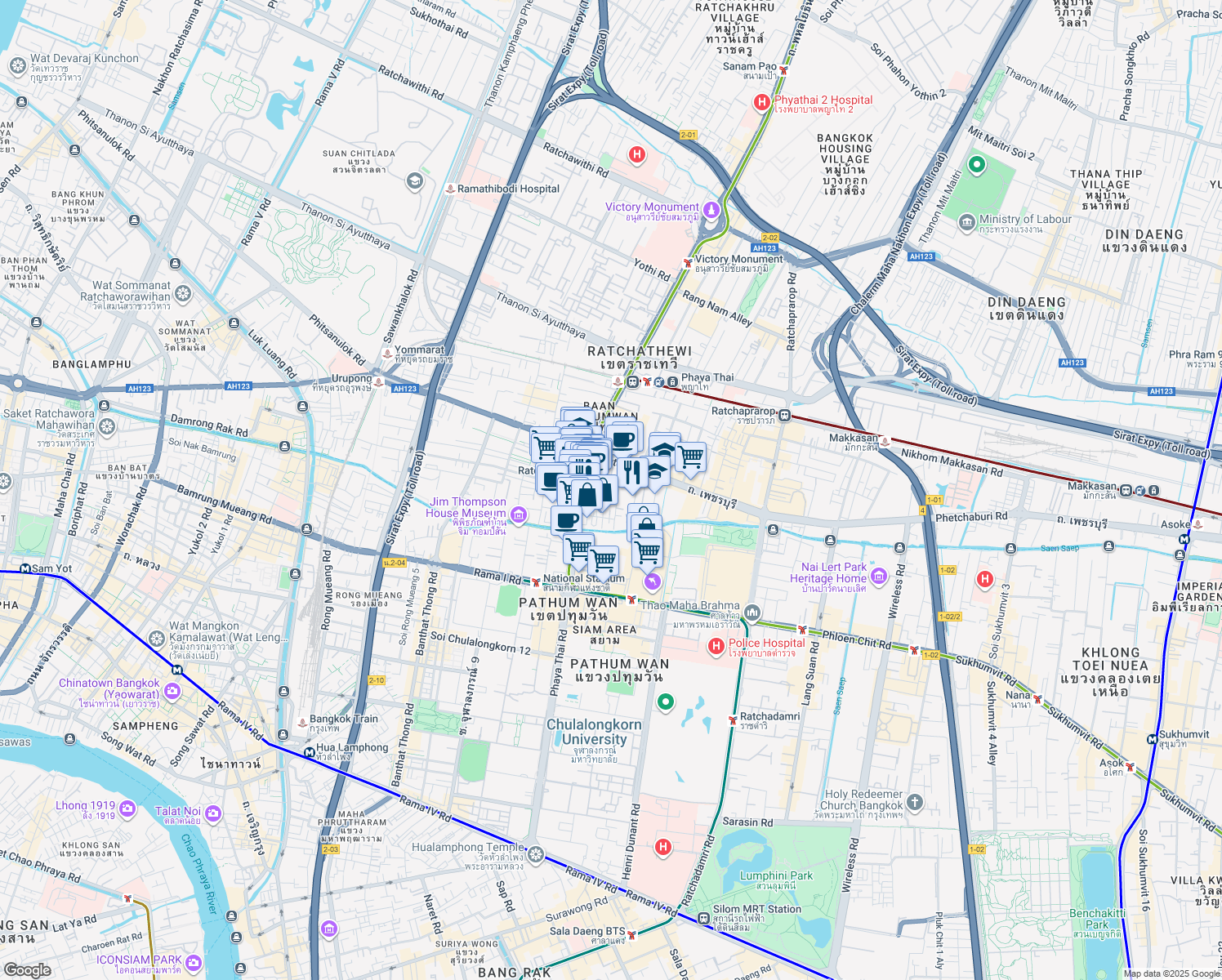 map of restaurants, bars, coffee shops, grocery stores, and more near in 