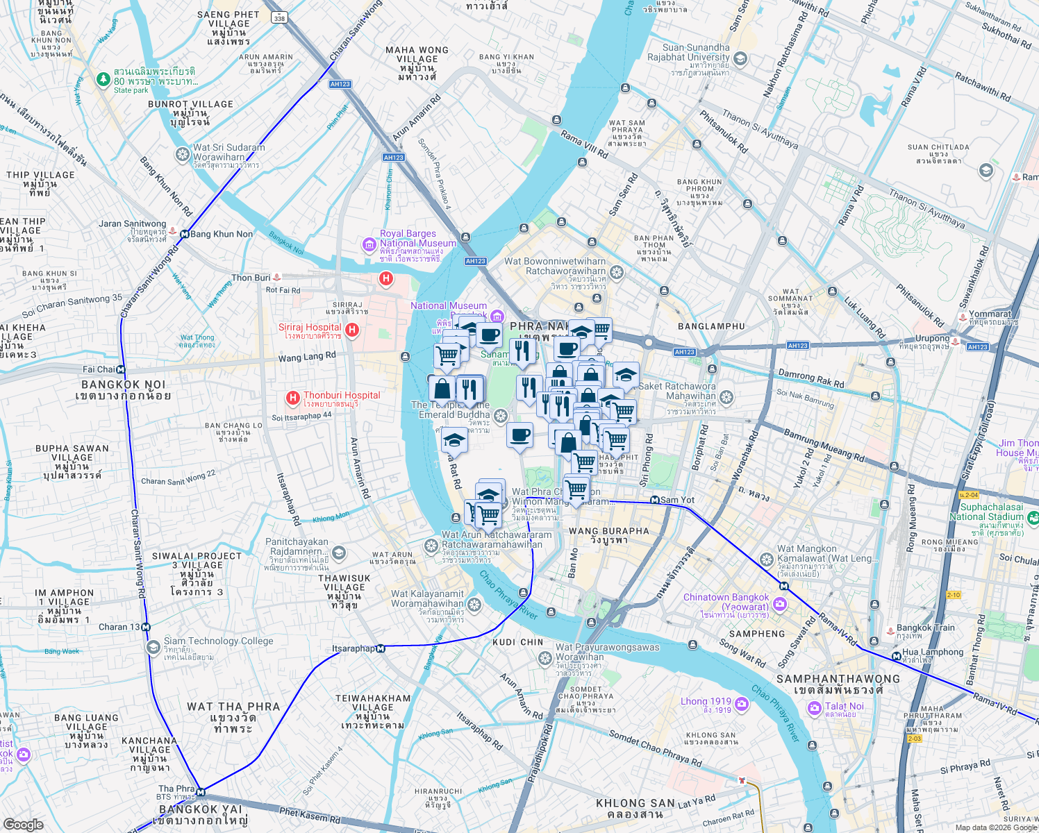 map of restaurants, bars, coffee shops, grocery stores, and more near  in 