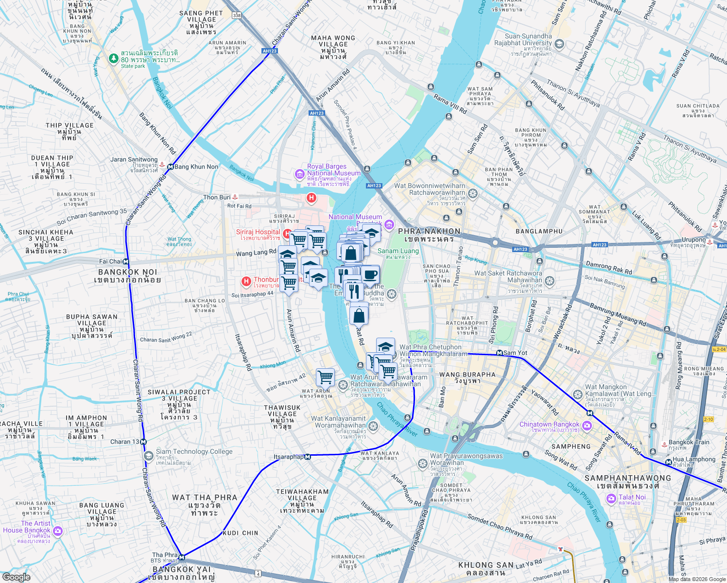 map of restaurants, bars, coffee shops, grocery stores, and more near  in 