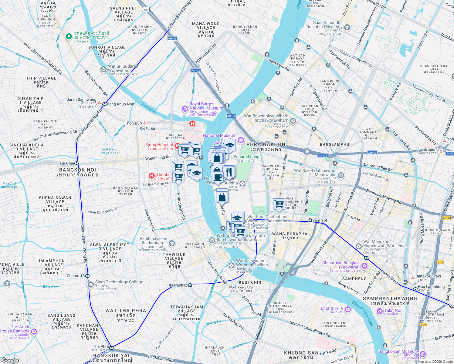map of restaurants, bars, coffee shops, grocery stores, and more near  in 