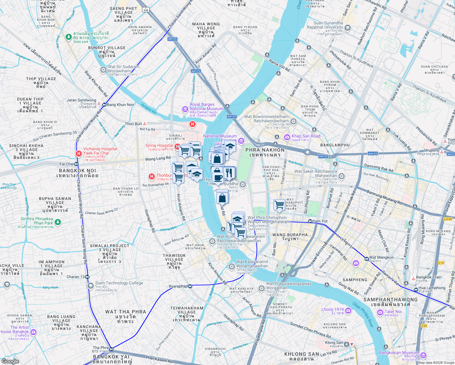 map of restaurants, bars, coffee shops, grocery stores, and more near  in 