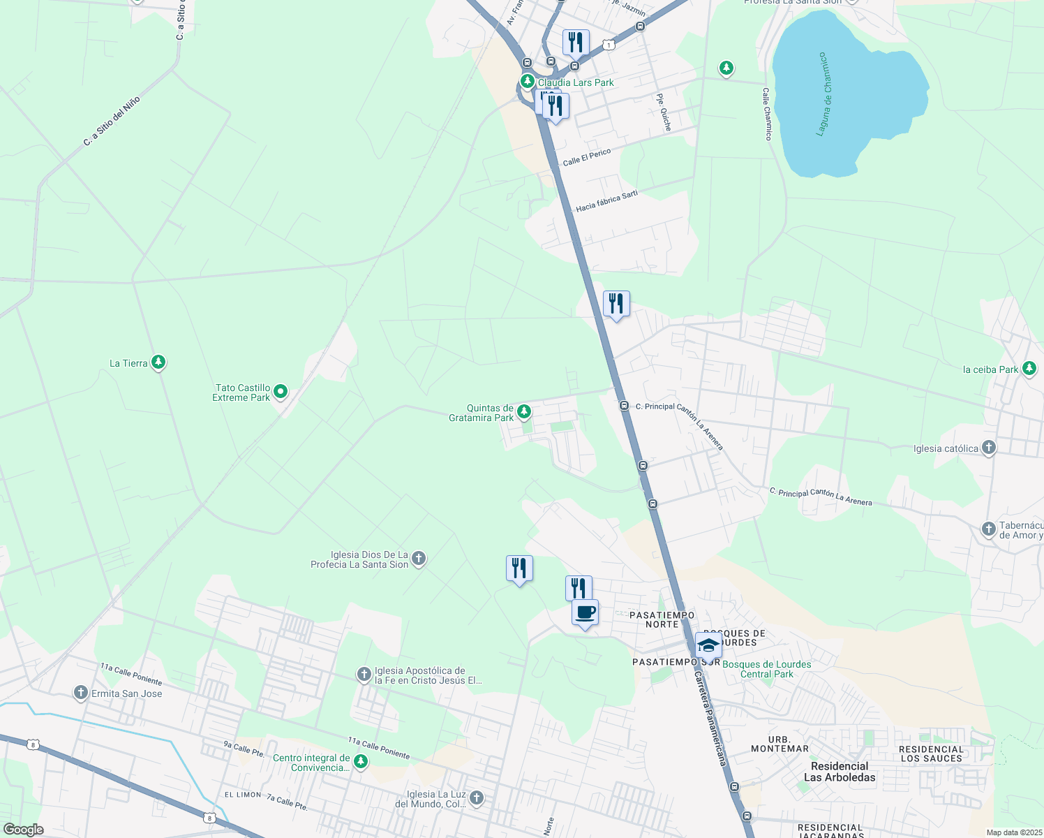 map of restaurants, bars, coffee shops, grocery stores, and more near 1/2 Km 26 in San Juan Opico
