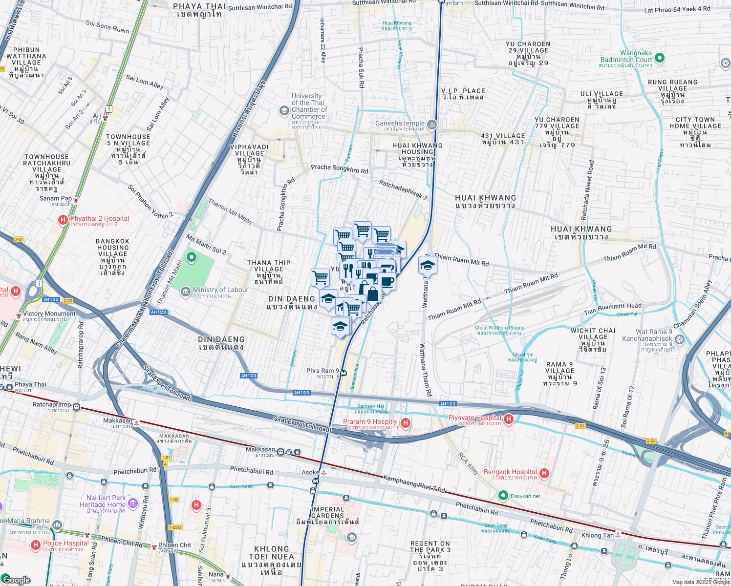 map of restaurants, bars, coffee shops, grocery stores, and more near in 