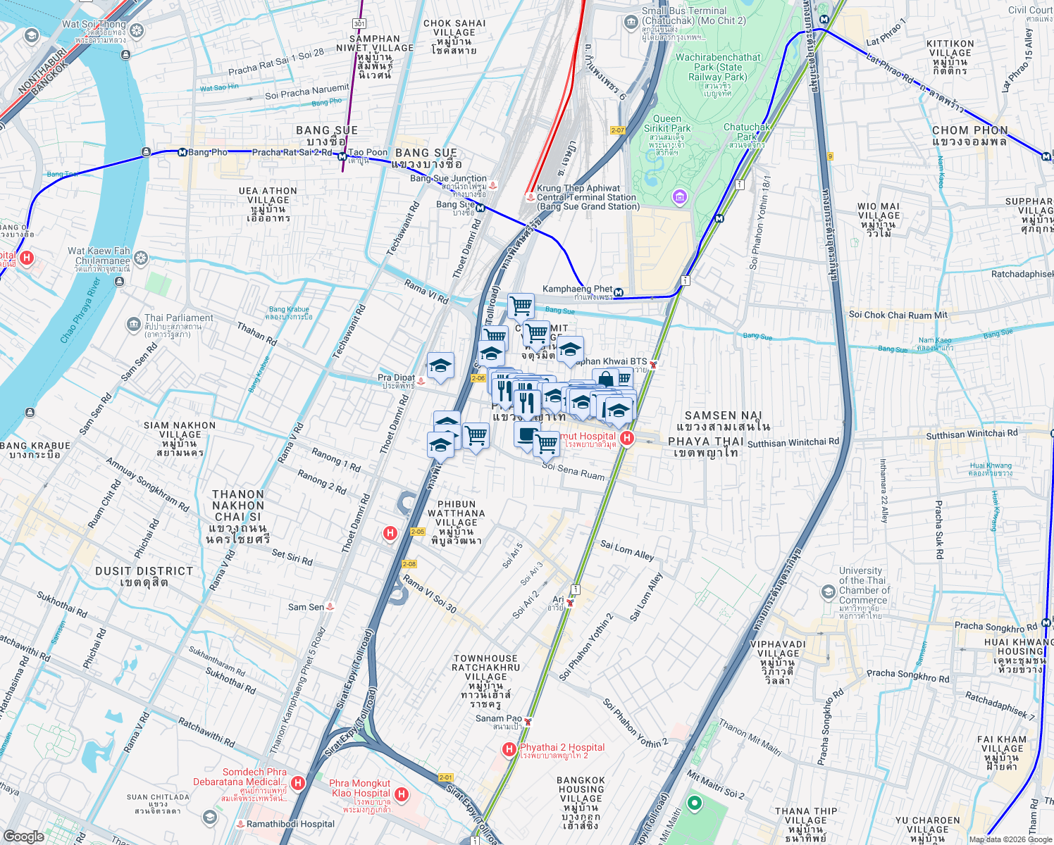 map of restaurants, bars, coffee shops, grocery stores, and more near in 