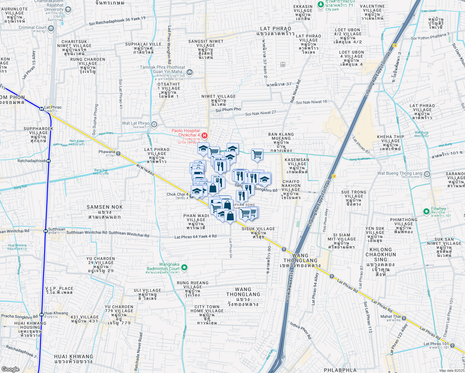 map of restaurants, bars, coffee shops, grocery stores, and more near in 