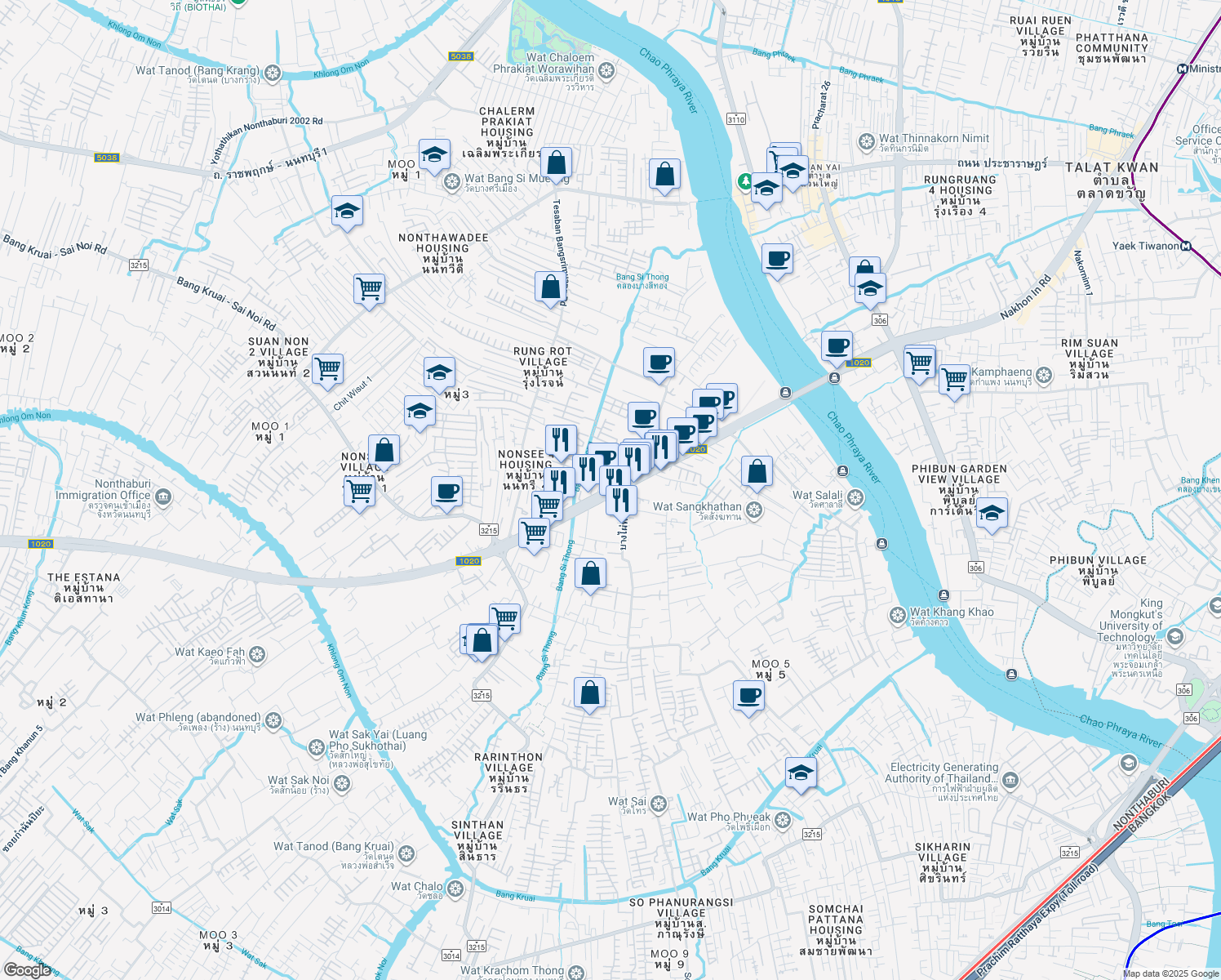 map of restaurants, bars, coffee shops, grocery stores, and more near in 