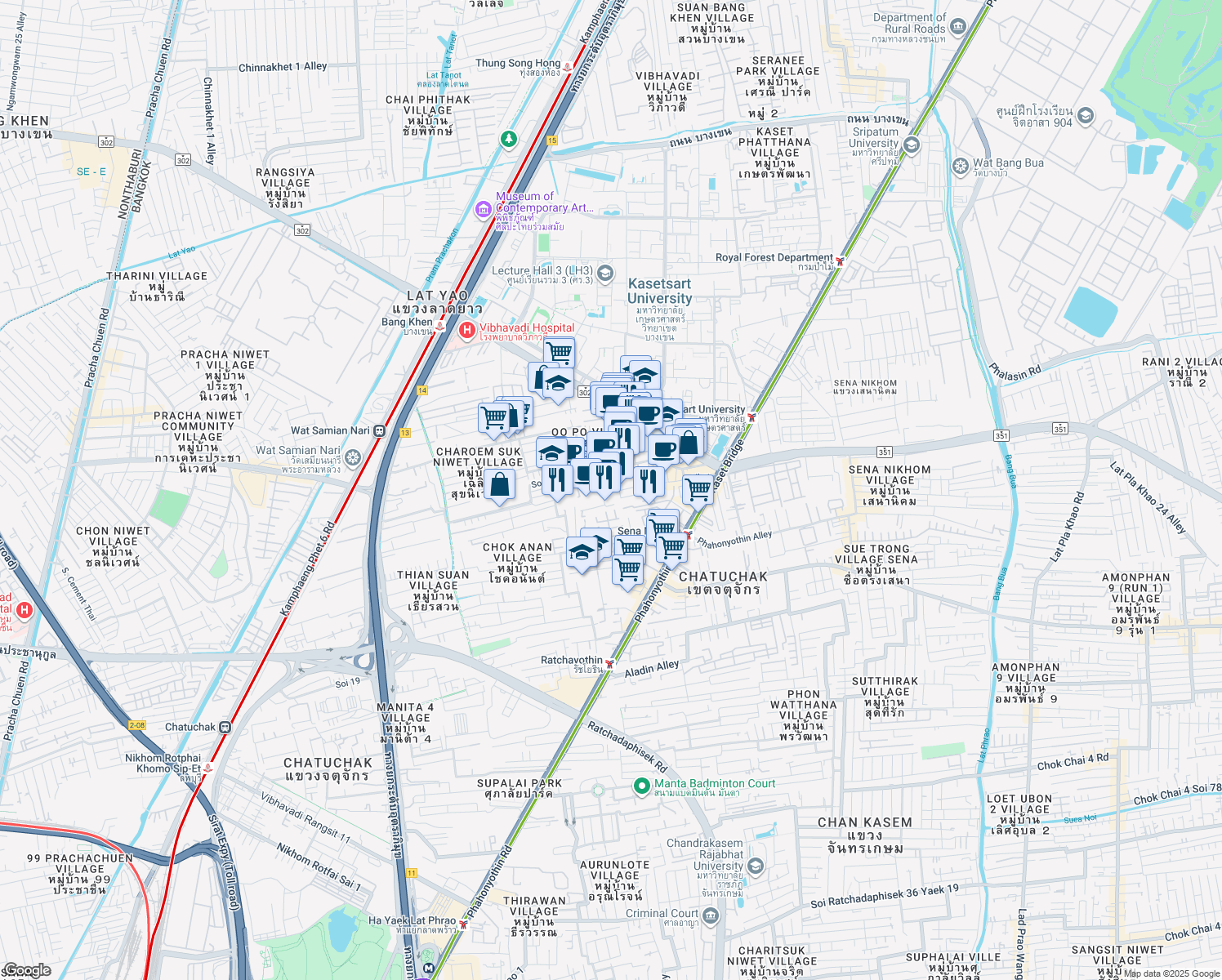 map of restaurants, bars, coffee shops, grocery stores, and more near in 