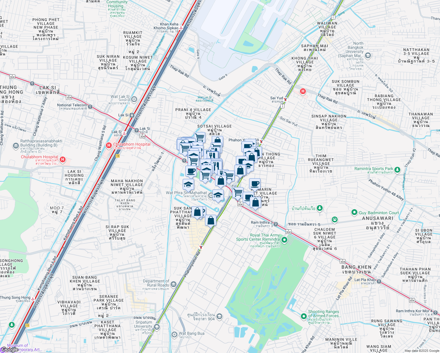 map of restaurants, bars, coffee shops, grocery stores, and more near in 