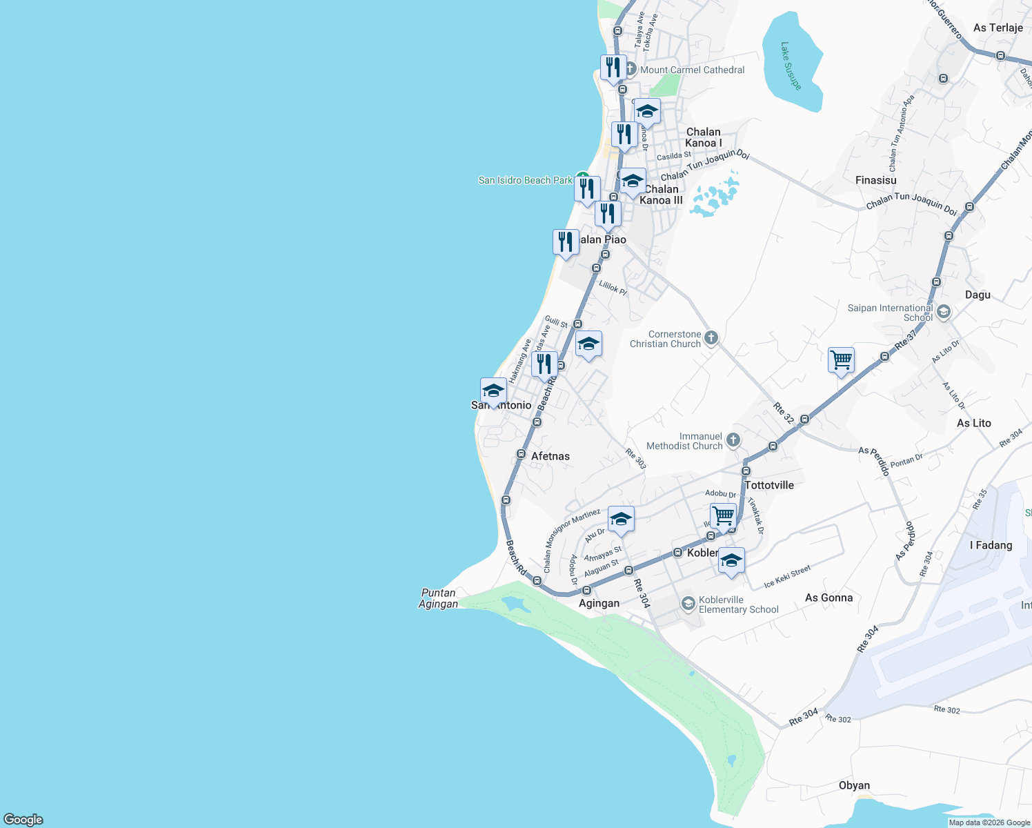 map of restaurants, bars, coffee shops, grocery stores, and more near Sagamilon Street in Afetna
