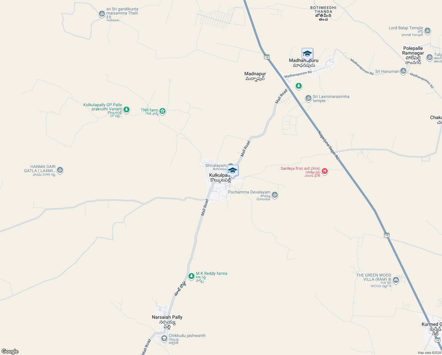 map of restaurants, bars, coffee shops, grocery stores, and more near in Kolkulapally