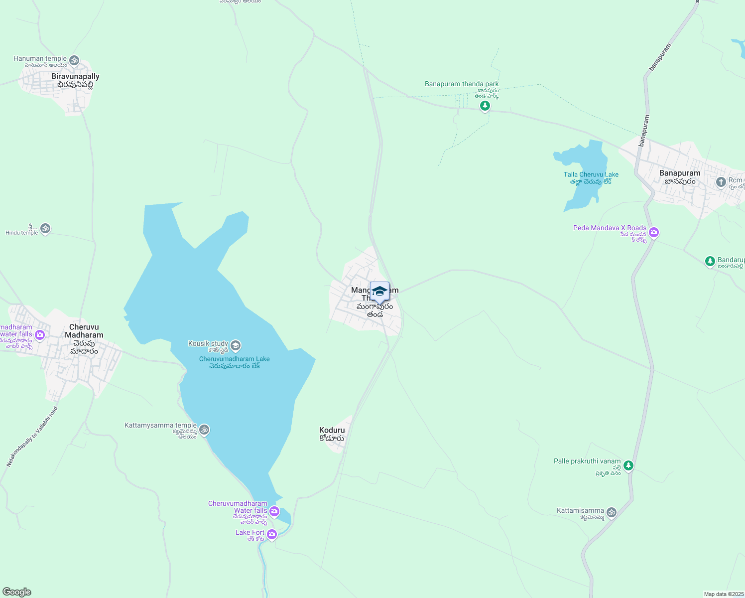 map of restaurants, bars, coffee shops, grocery stores, and more near in Mangapuram Thanda