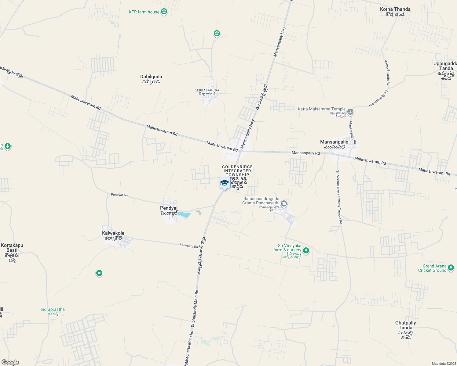 map of restaurants, bars, coffee shops, grocery stores, and more near Kollapadakal Road in Ranga Reddy