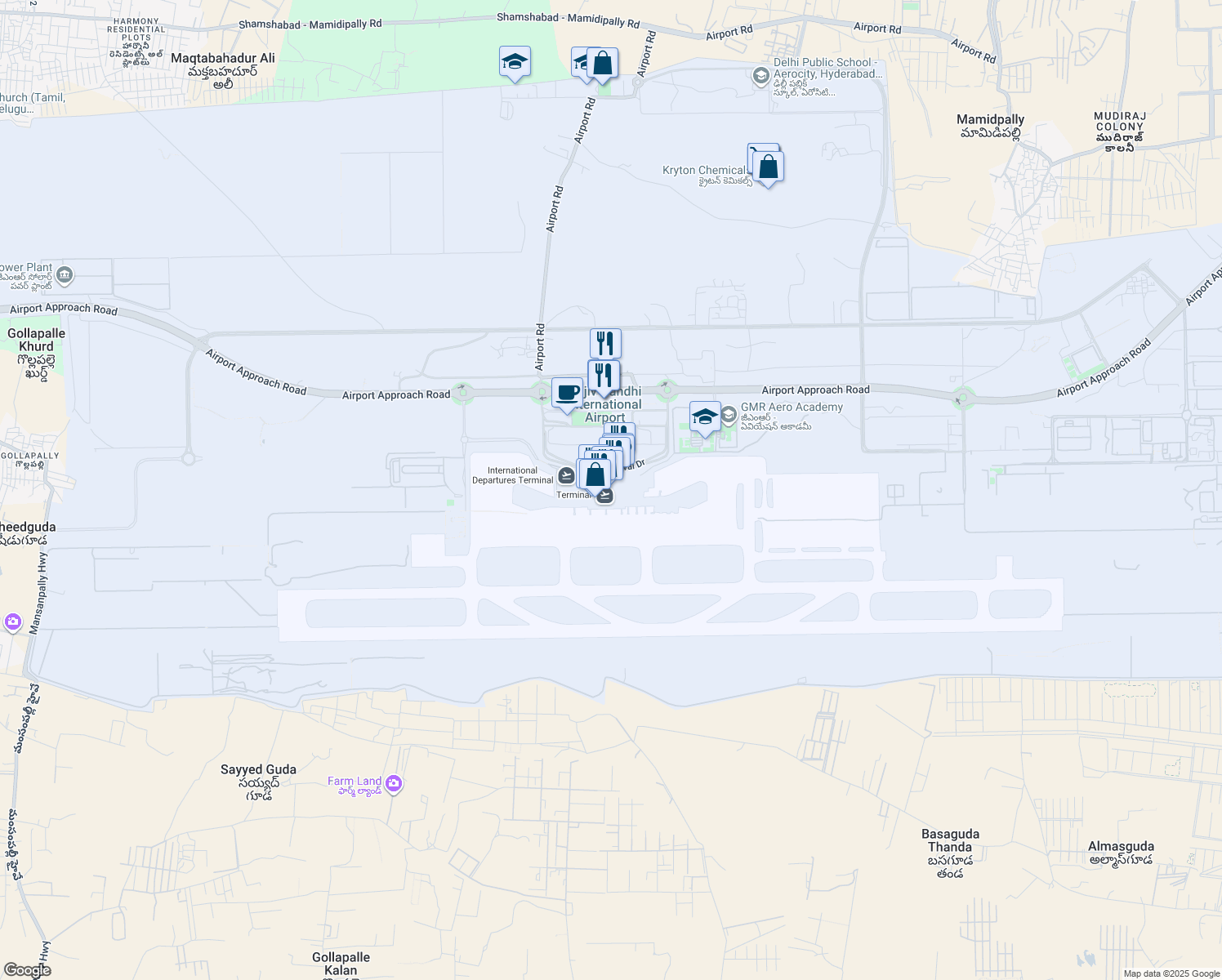 map of restaurants, bars, coffee shops, grocery stores, and more near in Hyderabad
