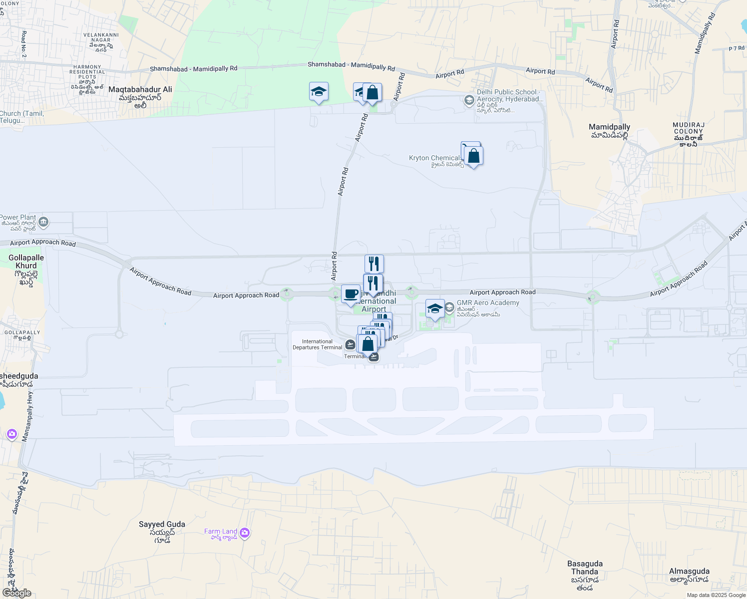 map of restaurants, bars, coffee shops, grocery stores, and more near in Hyderabad