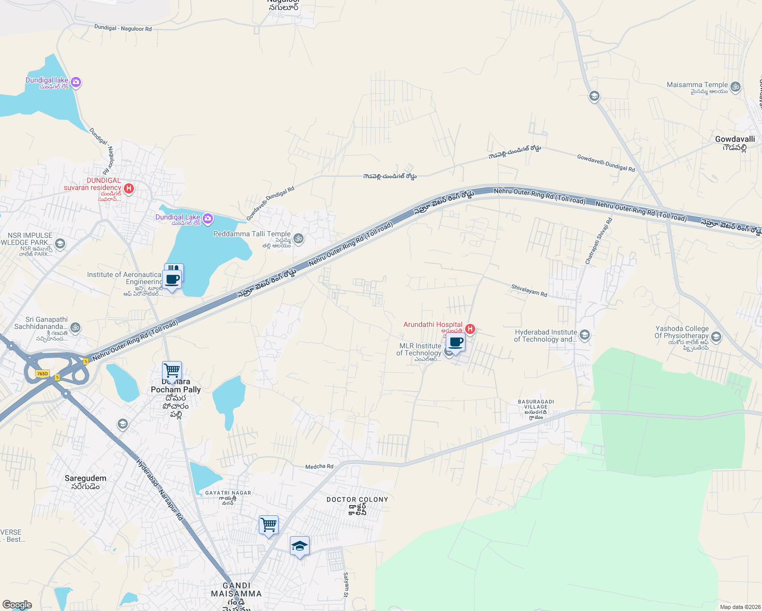 map of restaurants, bars, coffee shops, grocery stores, and more near in Hyderabad
