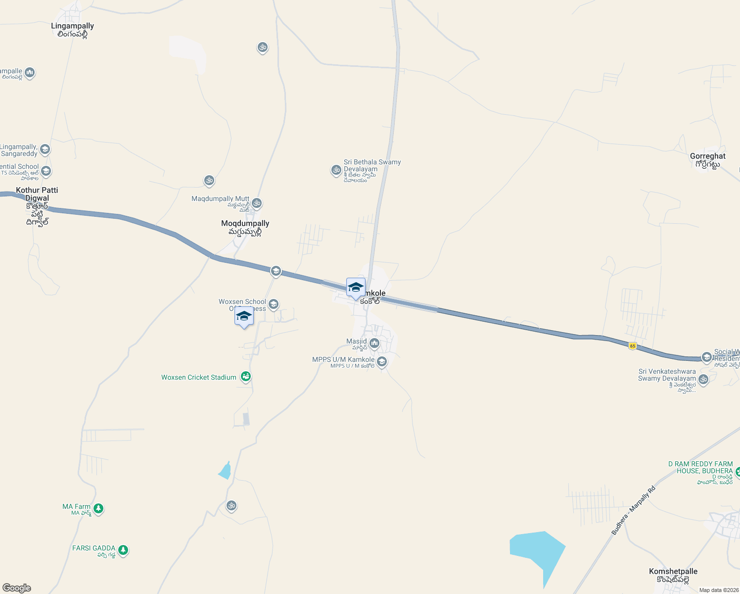 map of restaurants, bars, coffee shops, grocery stores, and more near Mumbai Highway in Kamkole