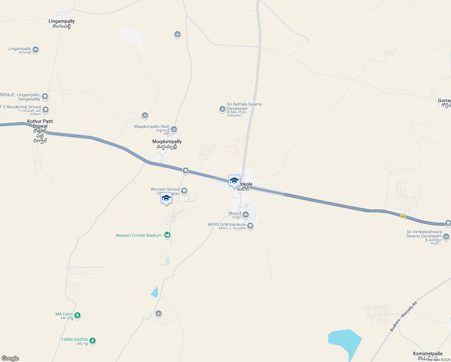 map of restaurants, bars, coffee shops, grocery stores, and more near Mumbai Highway Road in Kamkole