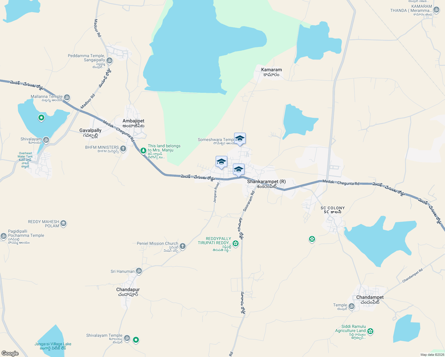 map of restaurants, bars, coffee shops, grocery stores, and more near in Medak