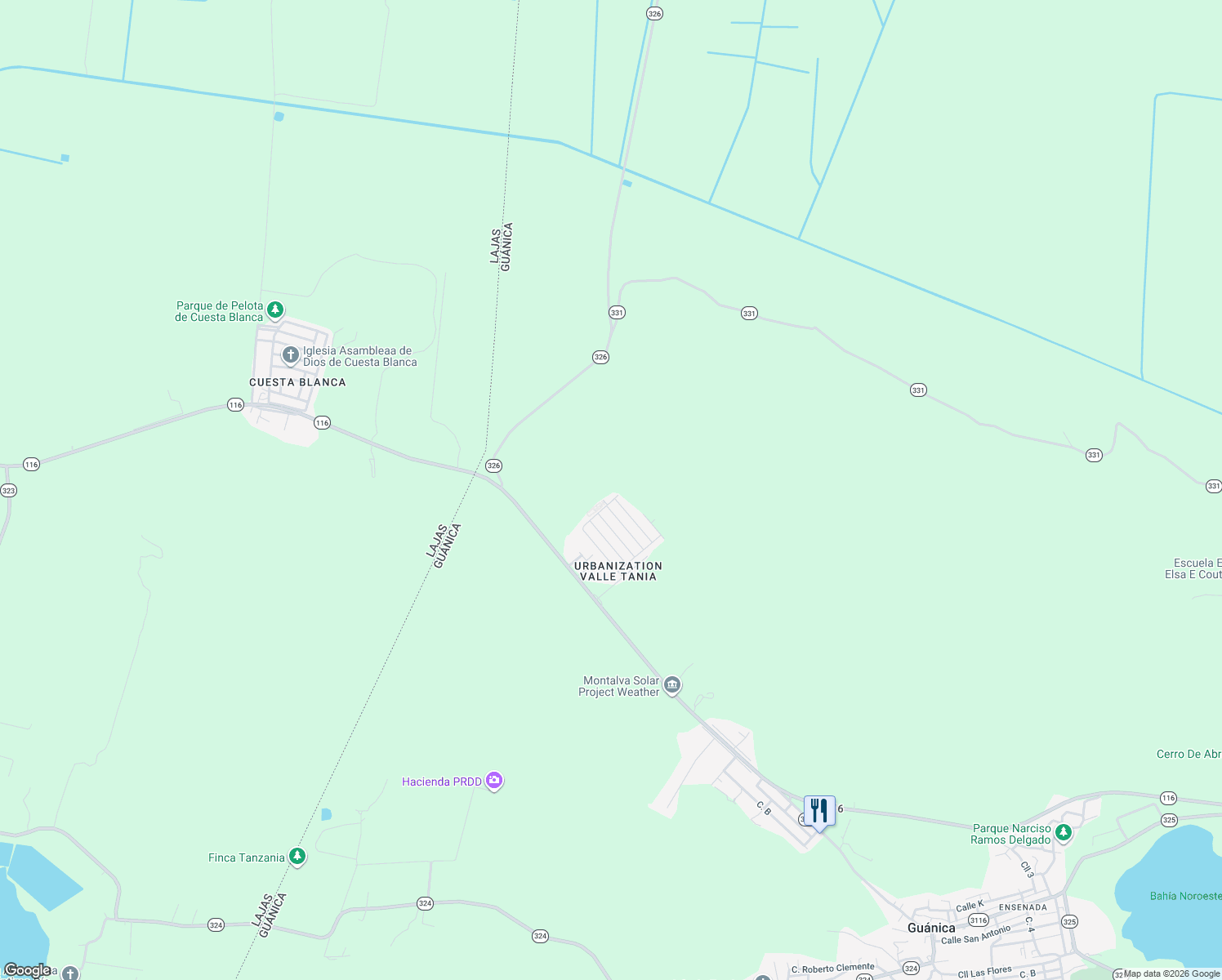 map of restaurants, bars, coffee shops, grocery stores, and more near in Guanica