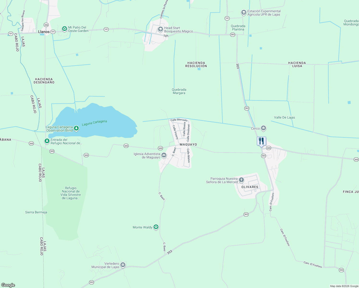 map of restaurants, bars, coffee shops, grocery stores, and more near in Palmarejo