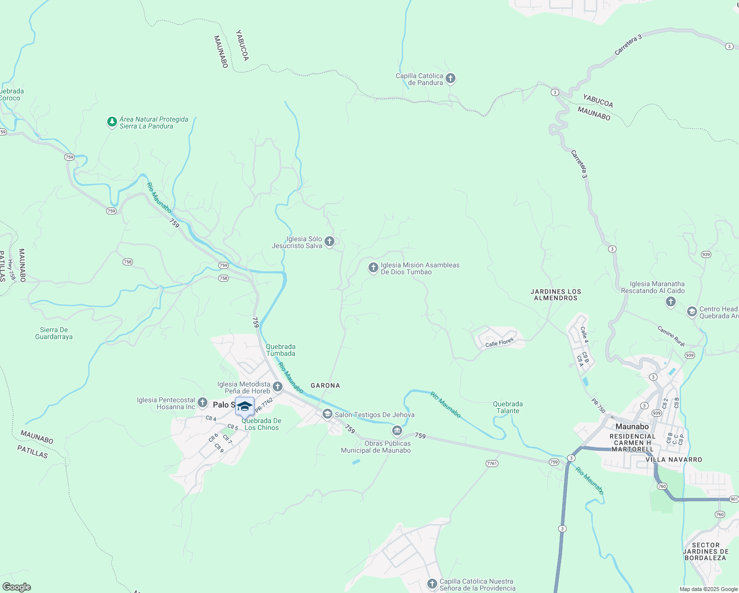 map of restaurants, bars, coffee shops, grocery stores, and more near 53A Calle Barcelo in Maunabo