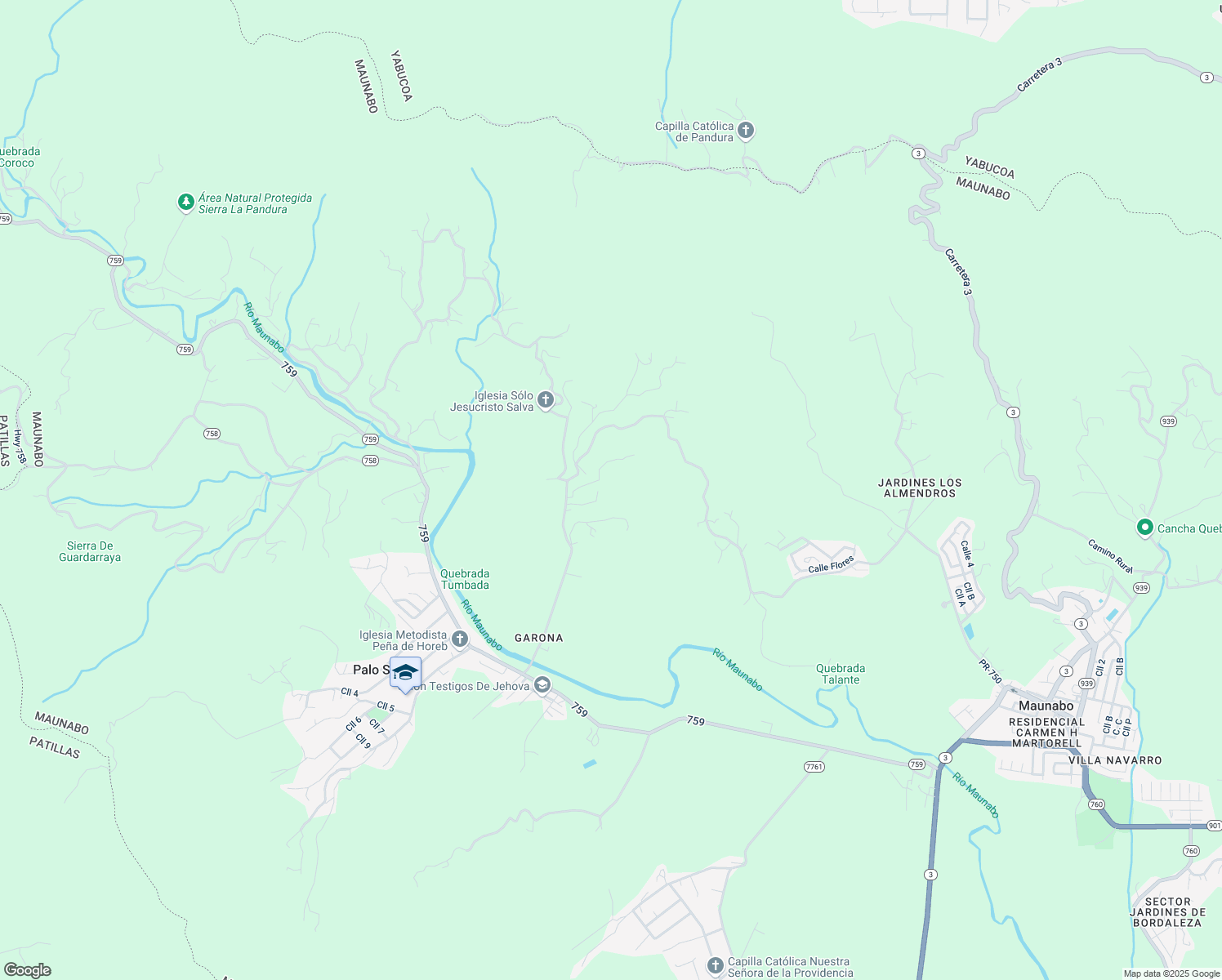 map of restaurants, bars, coffee shops, grocery stores, and more near 53A Calle Barcelo in Maunabo