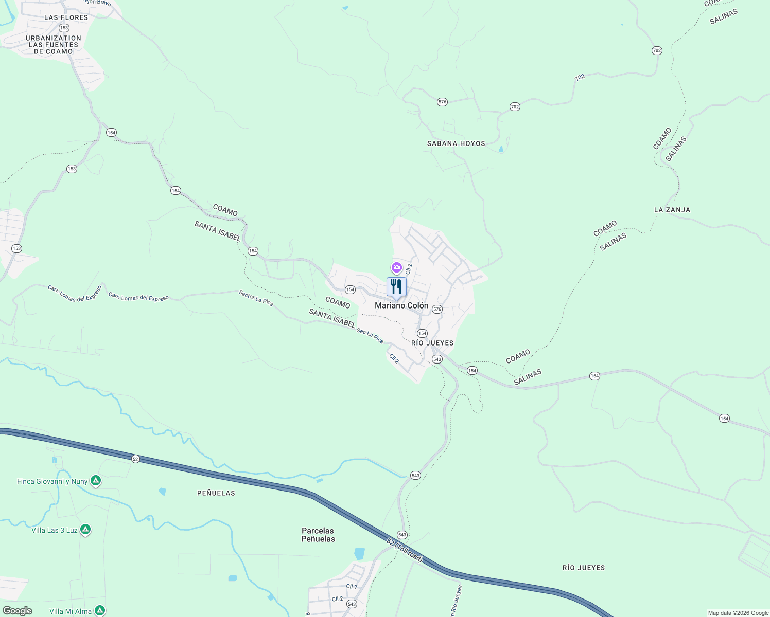 map of restaurants, bars, coffee shops, grocery stores, and more near in Mariano Colón