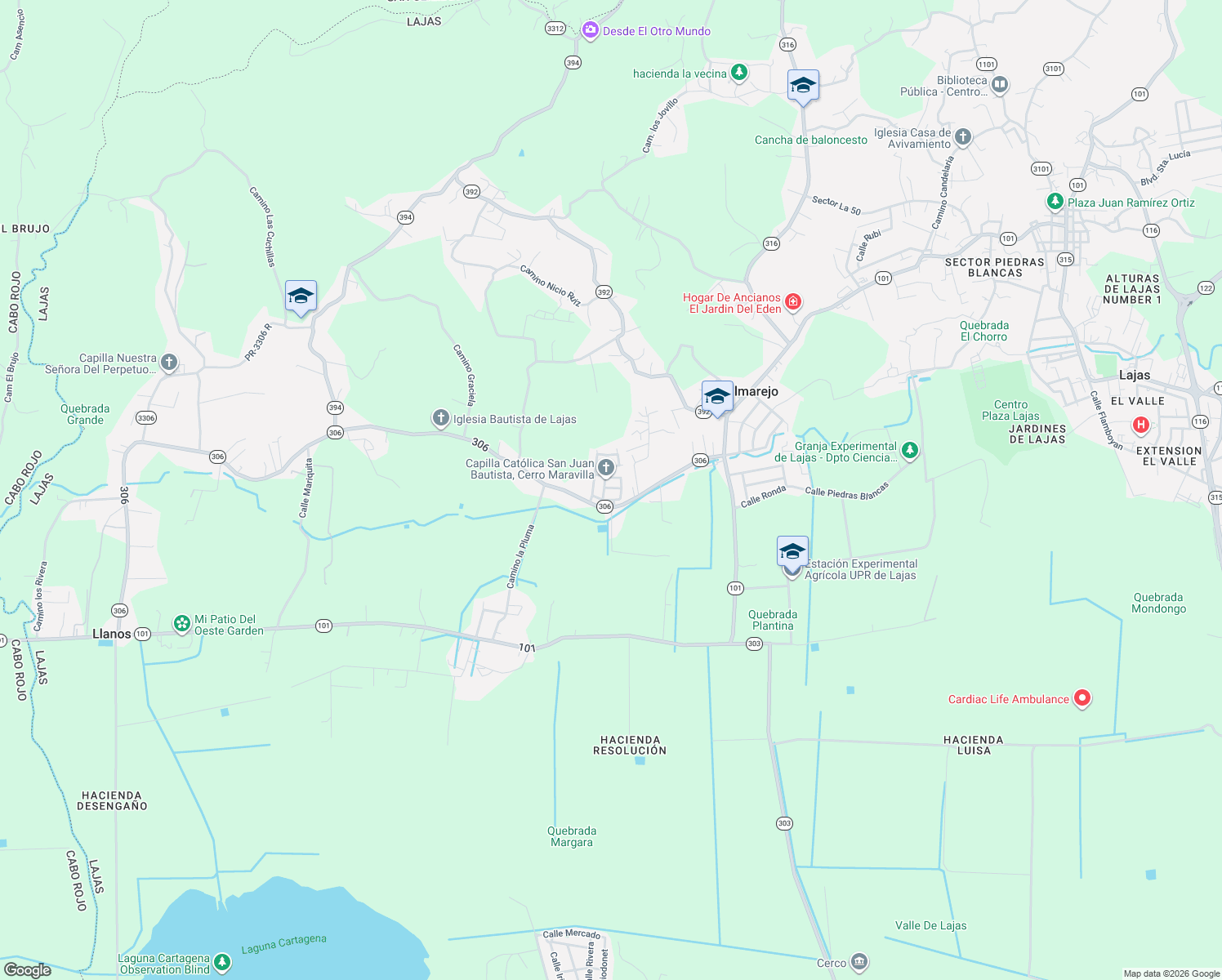 map of restaurants, bars, coffee shops, grocery stores, and more near in Palmarejo