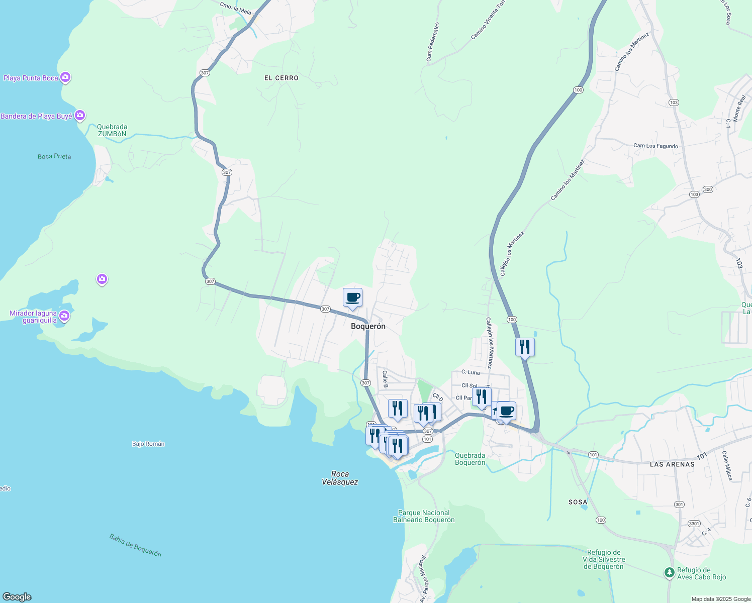 map of restaurants, bars, coffee shops, grocery stores, and more near in 