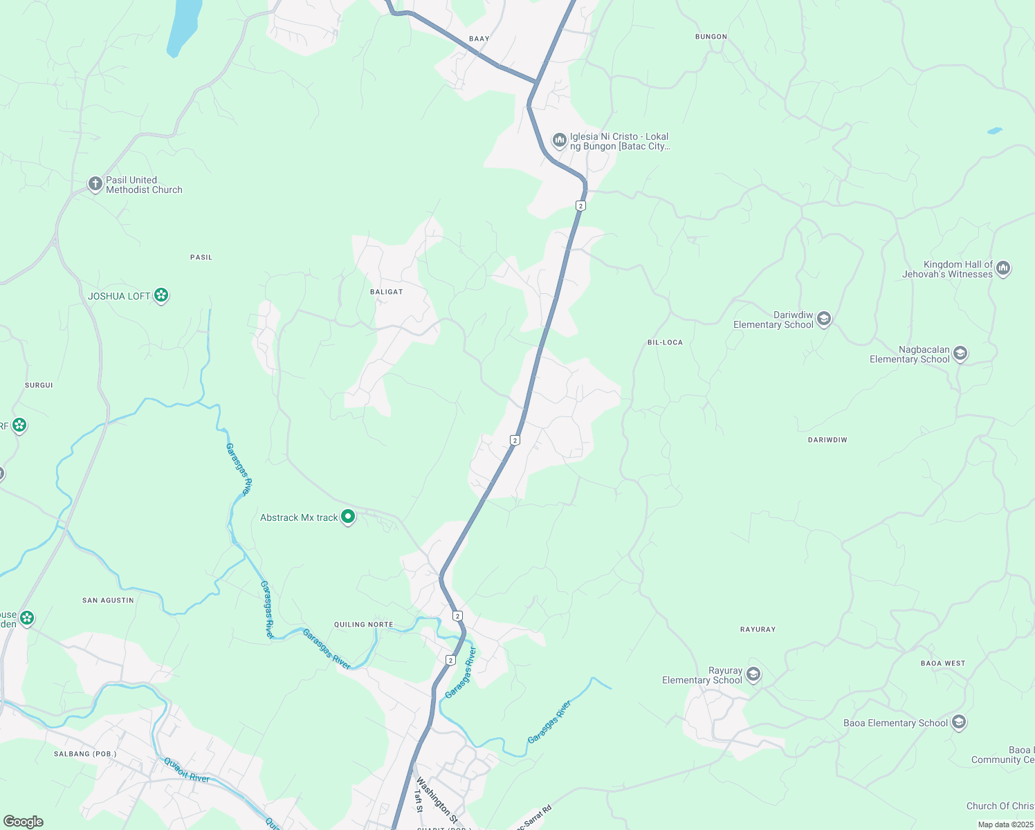 map of restaurants, bars, coffee shops, grocery stores, and more near Manila North Road in Batac