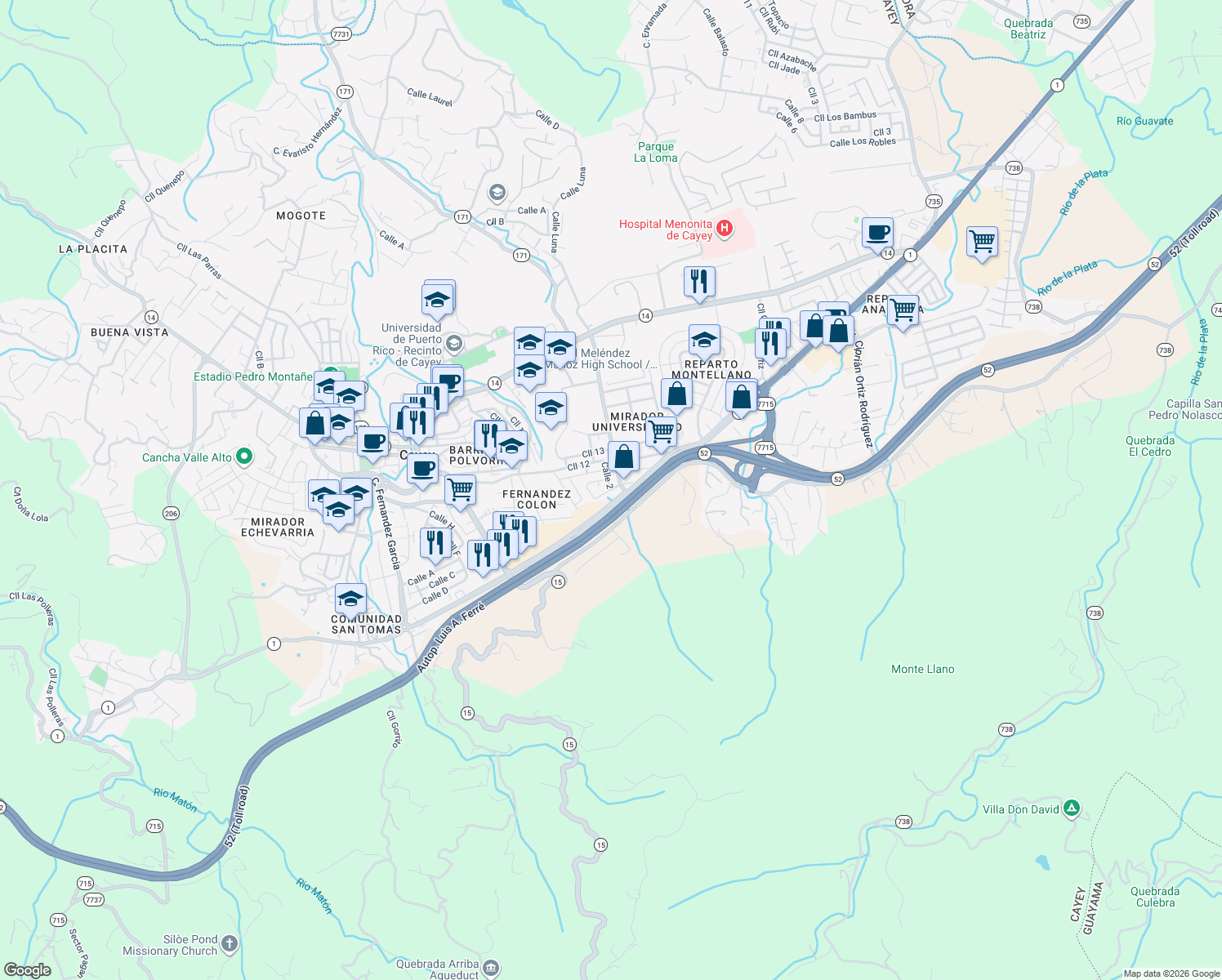 map of restaurants, bars, coffee shops, grocery stores, and more near in 
