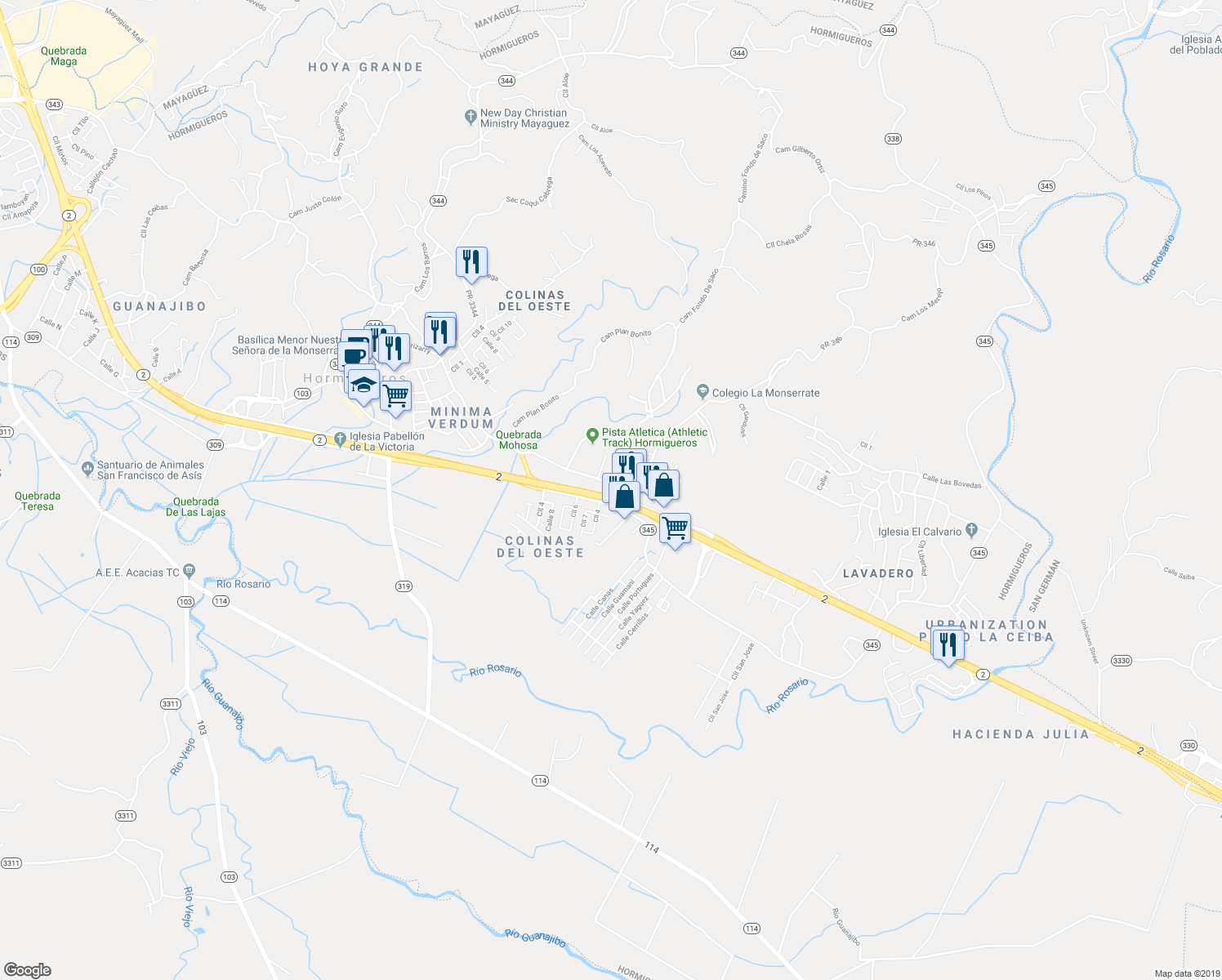 map of restaurants, bars, coffee shops, grocery stores, and more near in 