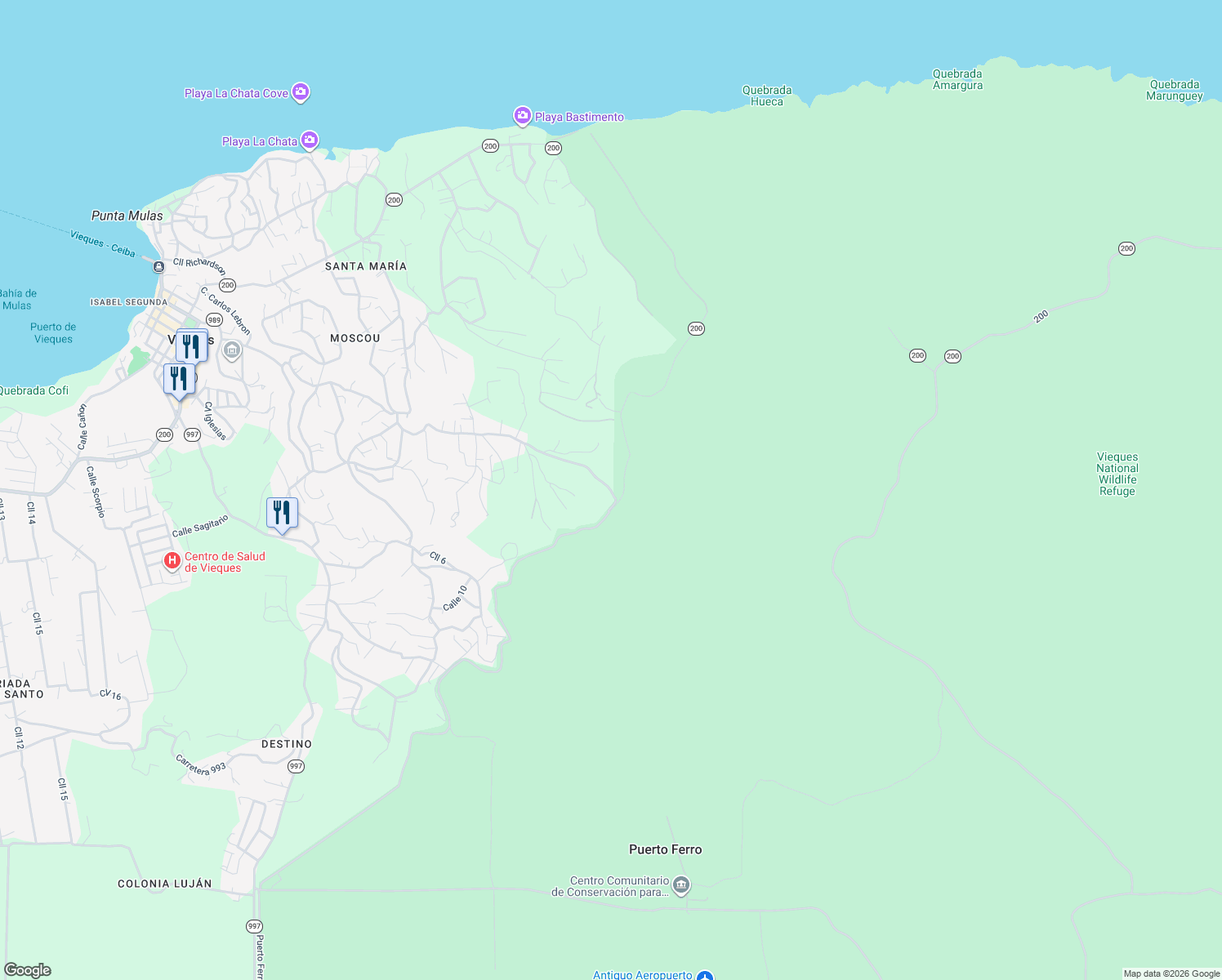 map of restaurants, bars, coffee shops, grocery stores, and more near in Puerto Diablo