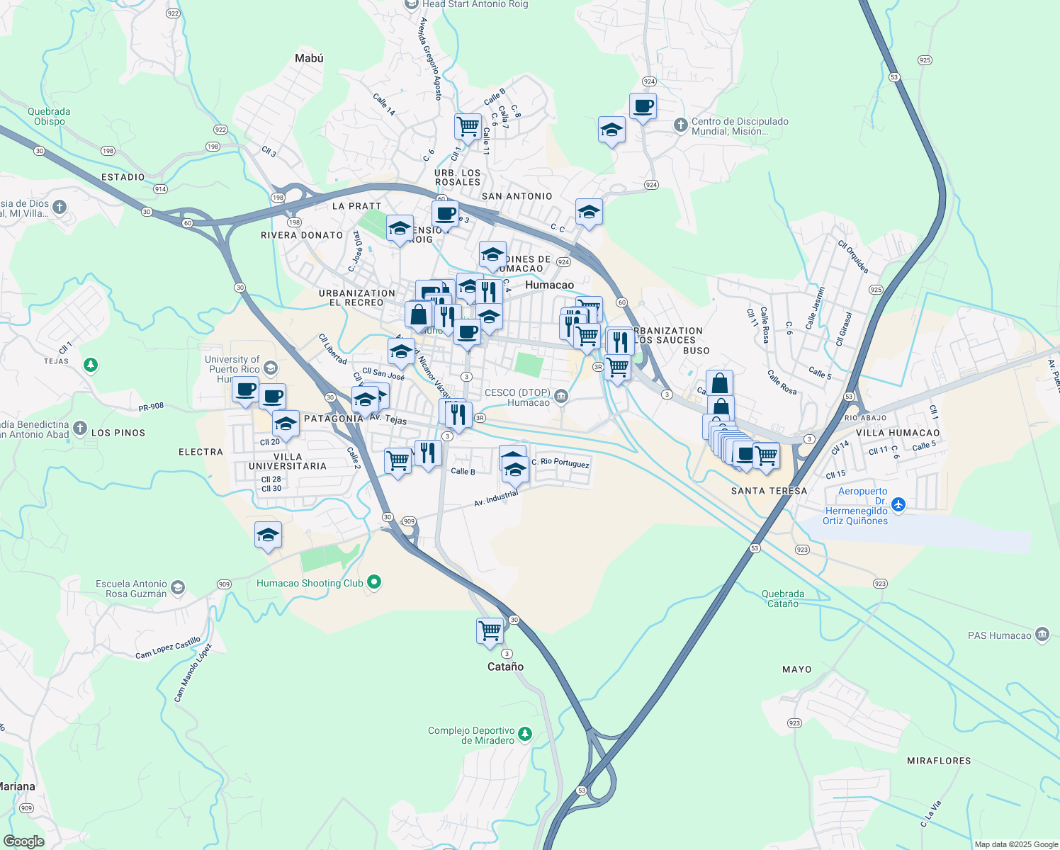 map of restaurants, bars, coffee shops, grocery stores, and more near in 