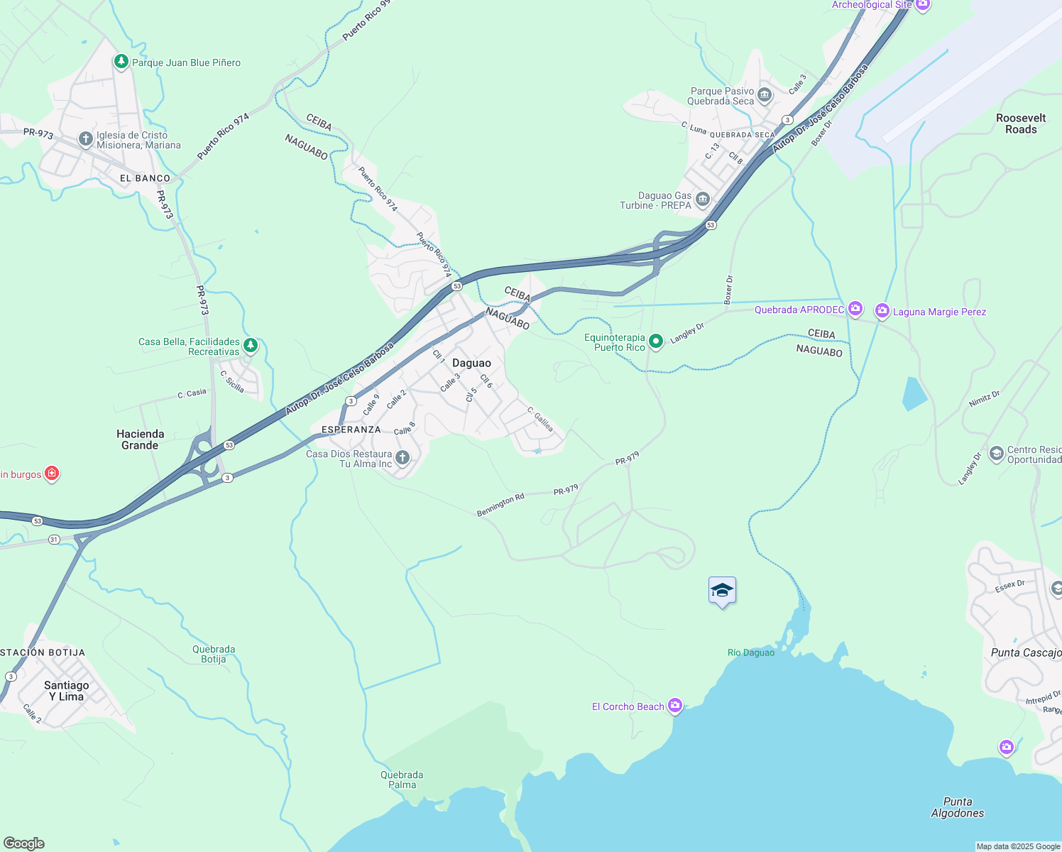 map of restaurants, bars, coffee shops, grocery stores, and more near in Ceiba