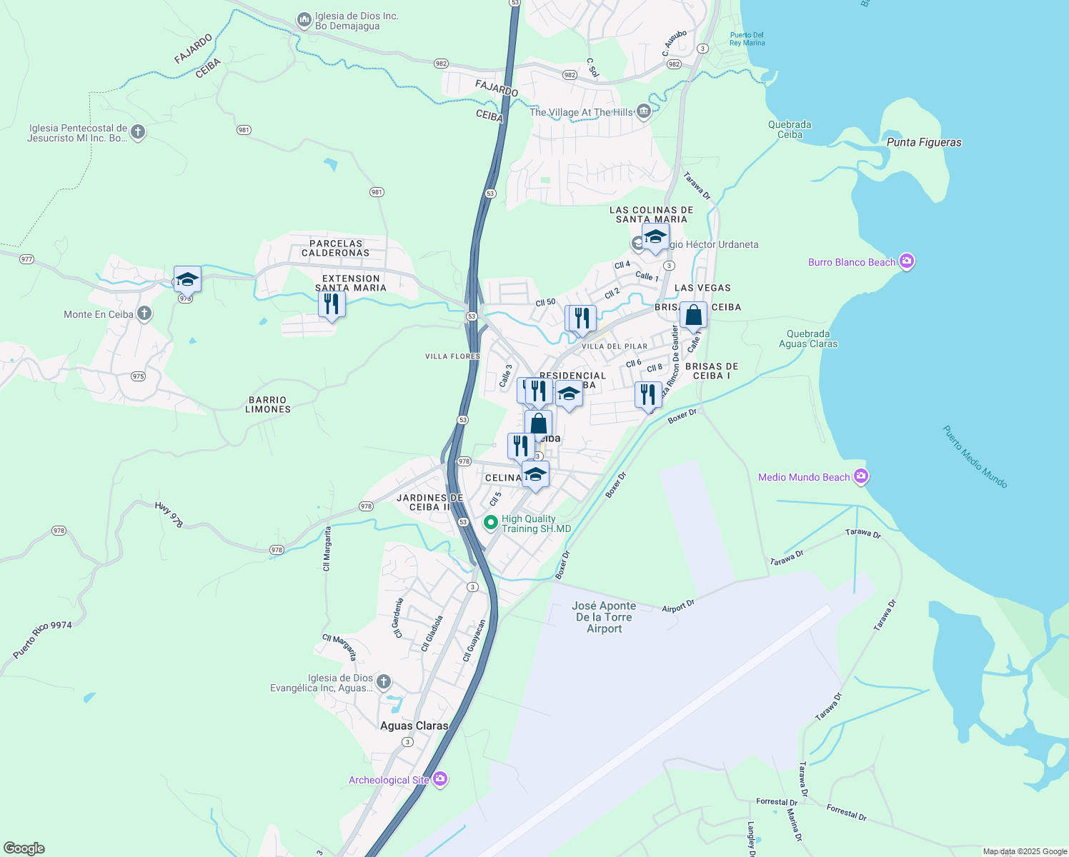 map of restaurants, bars, coffee shops, grocery stores, and more near in 