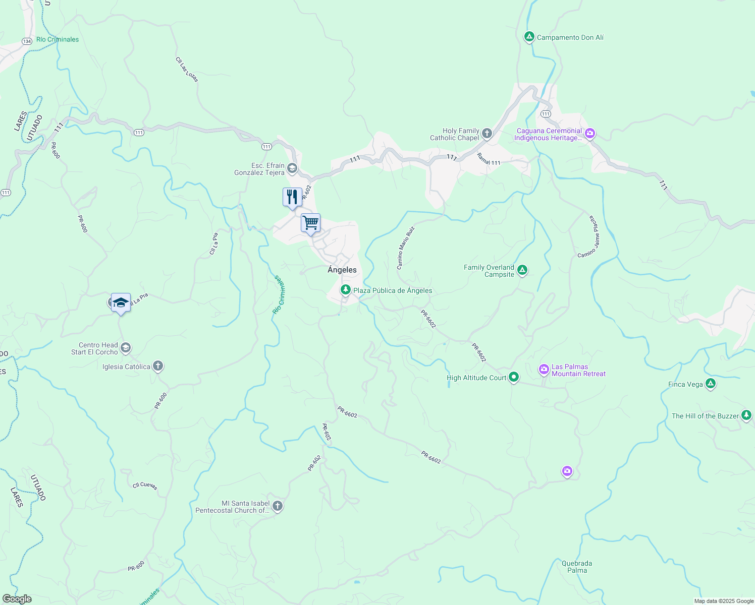 map of restaurants, bars, coffee shops, grocery stores, and more near in Angeles