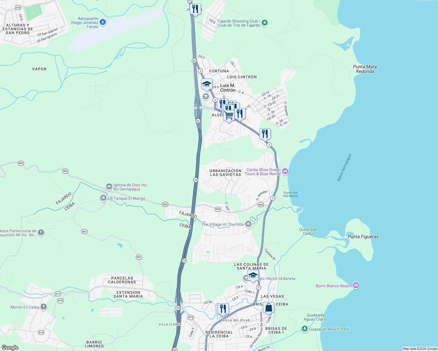 map of restaurants, bars, coffee shops, grocery stores, and more near in 