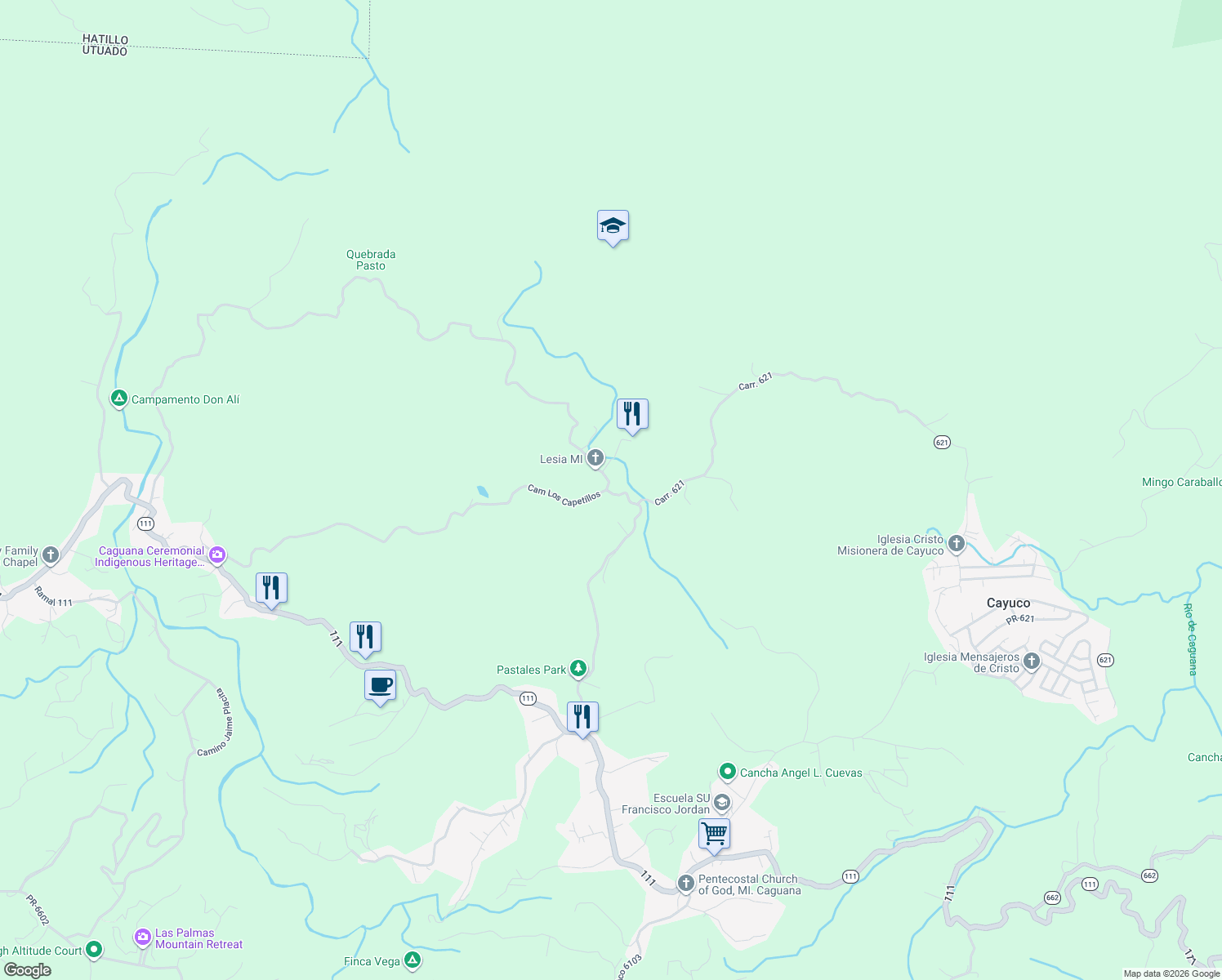 map of restaurants, bars, coffee shops, grocery stores, and more near in Cayuco