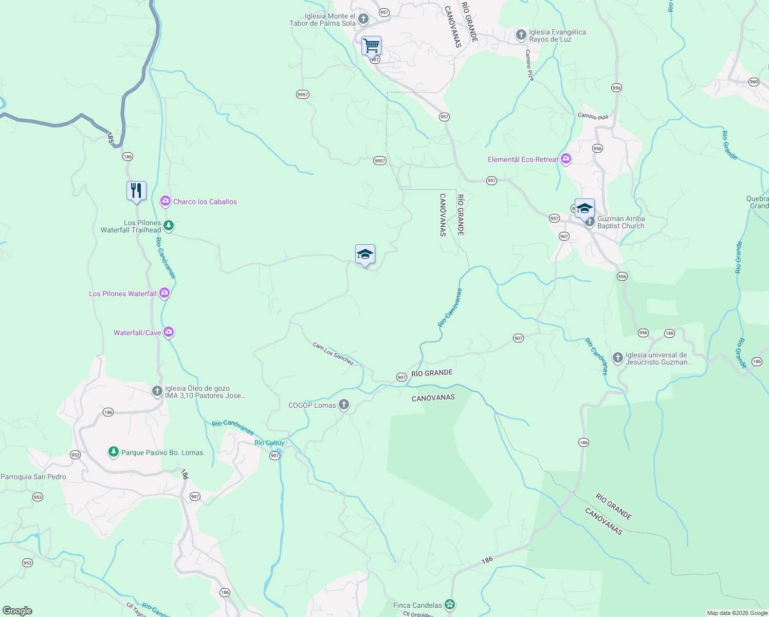 map of restaurants, bars, coffee shops, grocery stores, and more near in Benítez