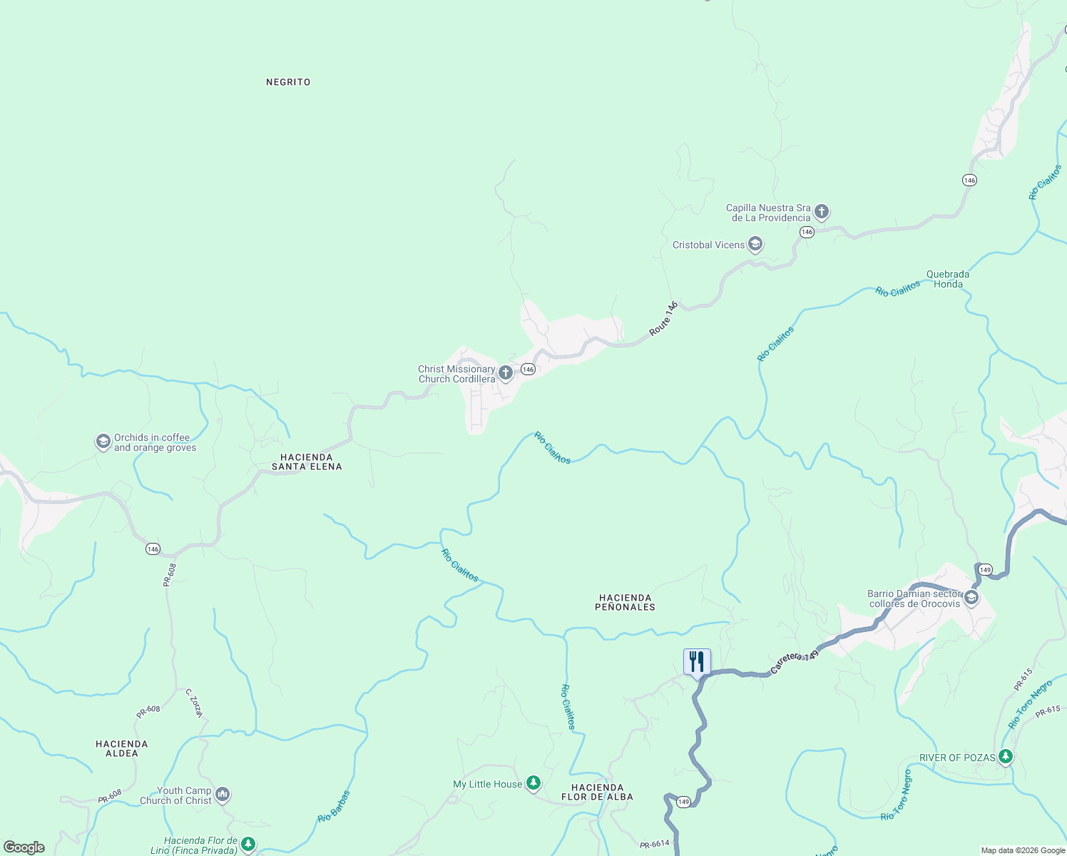 map of restaurants, bars, coffee shops, grocery stores, and more near in Frontón