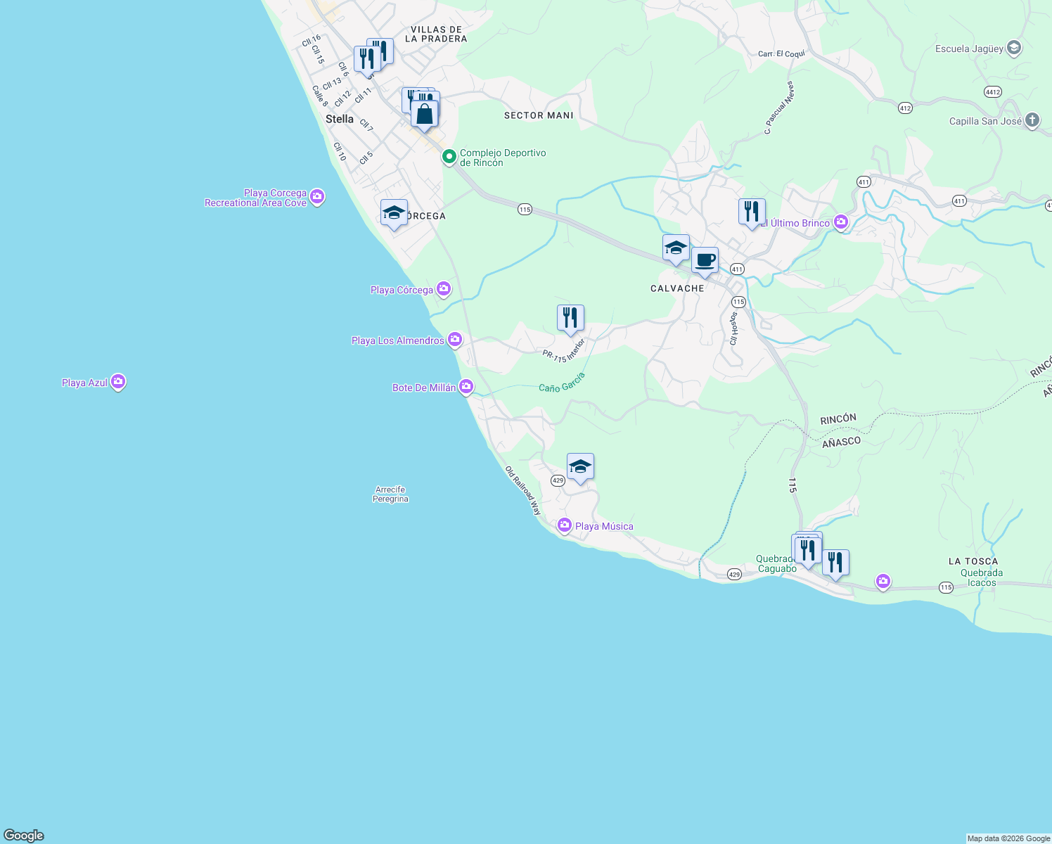 map of restaurants, bars, coffee shops, grocery stores, and more near in 