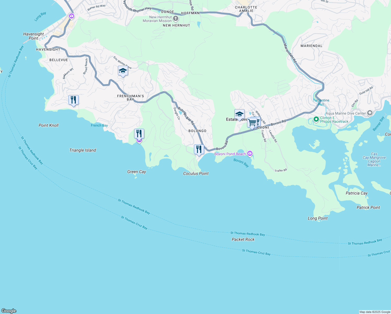 map of restaurants, bars, coffee shops, grocery stores, and more near Water Gate Road in Southside