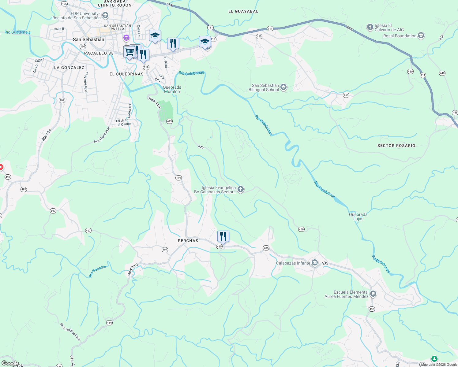 map of restaurants, bars, coffee shops, grocery stores, and more near in San Sebastián