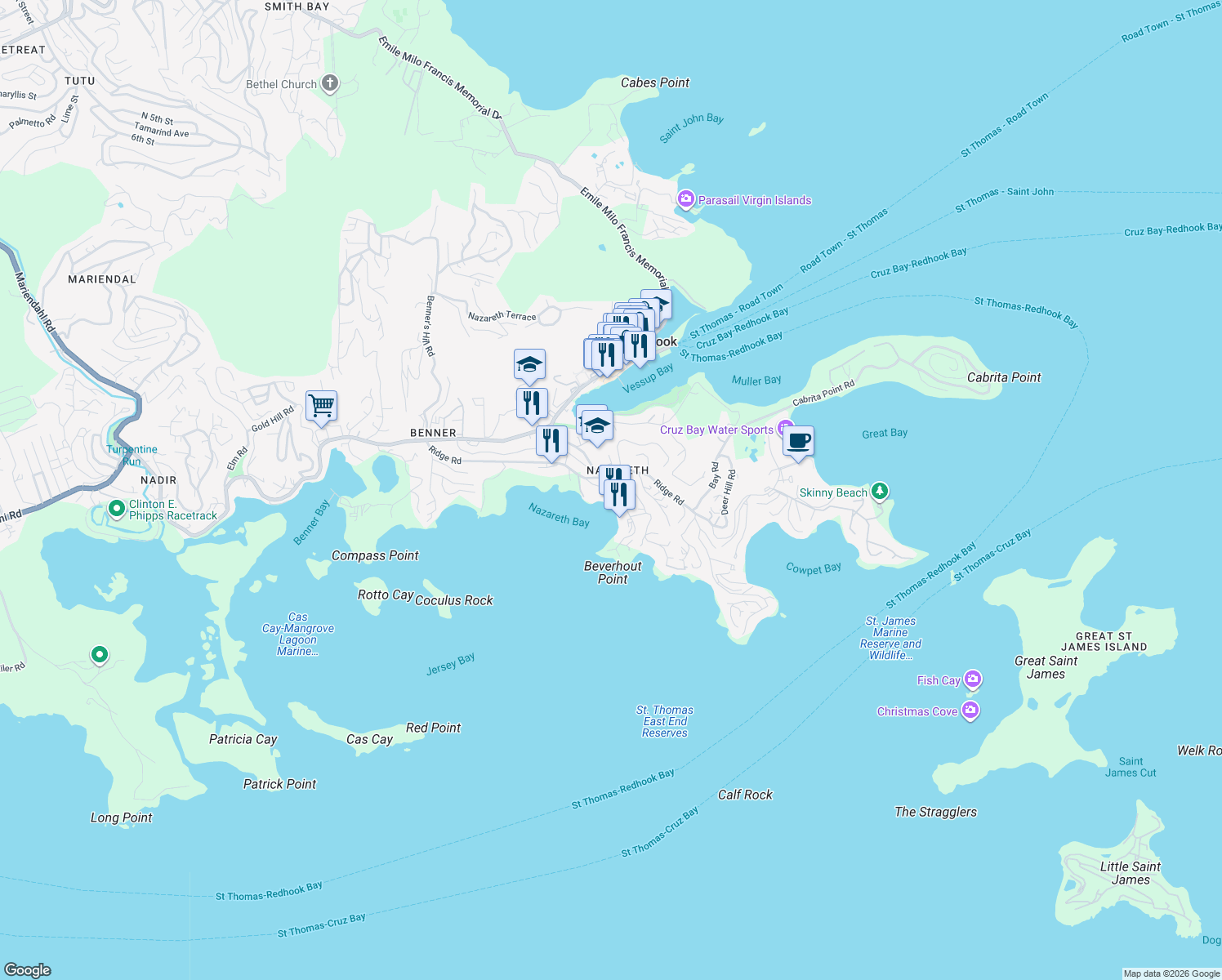 map of restaurants, bars, coffee shops, grocery stores, and more near in Estate Bovoni